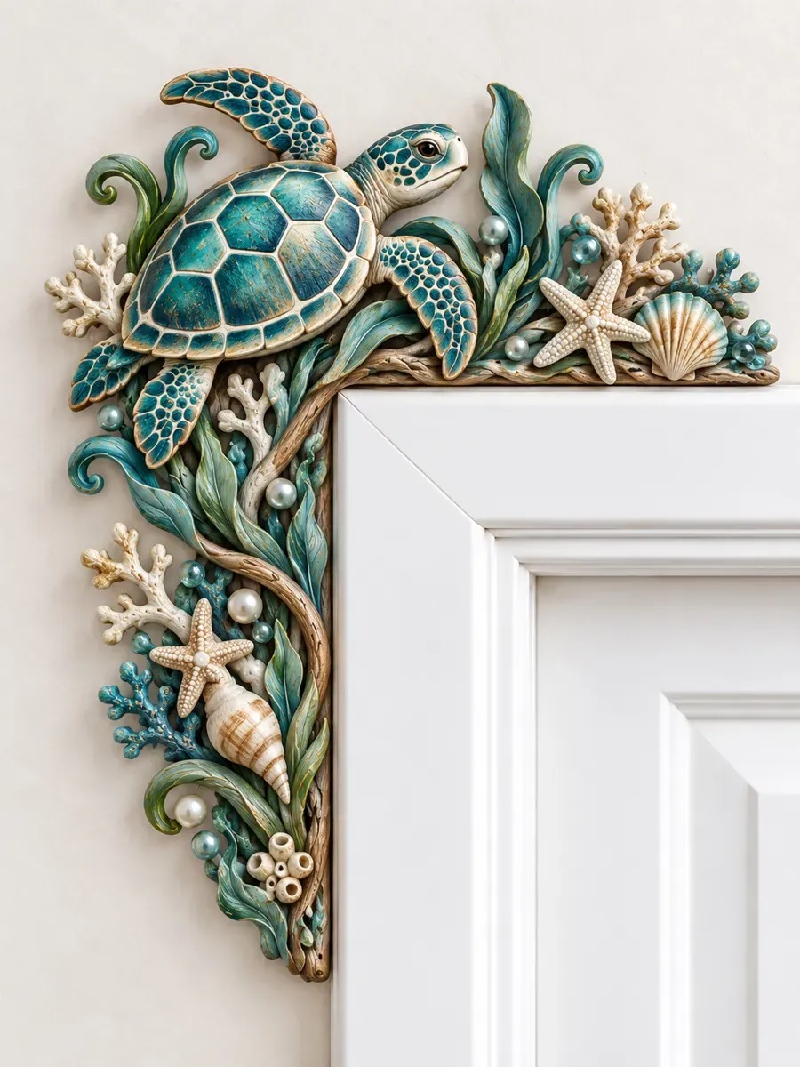 Sea Turtle Coastal Door Topper