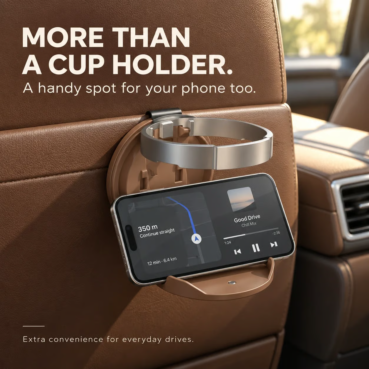 🚗 Universal Foldable Car Cup Holder – Space-Saving Drink & Phone Holder-HandPrint