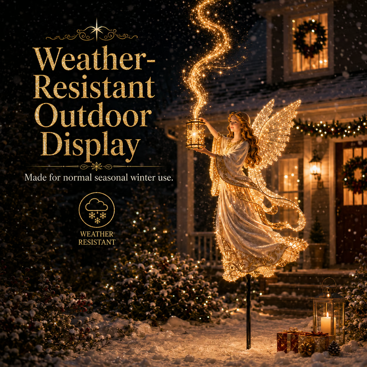 Light-Up Angel Lantern Starlight Christmas Yard Stake-HandPrint