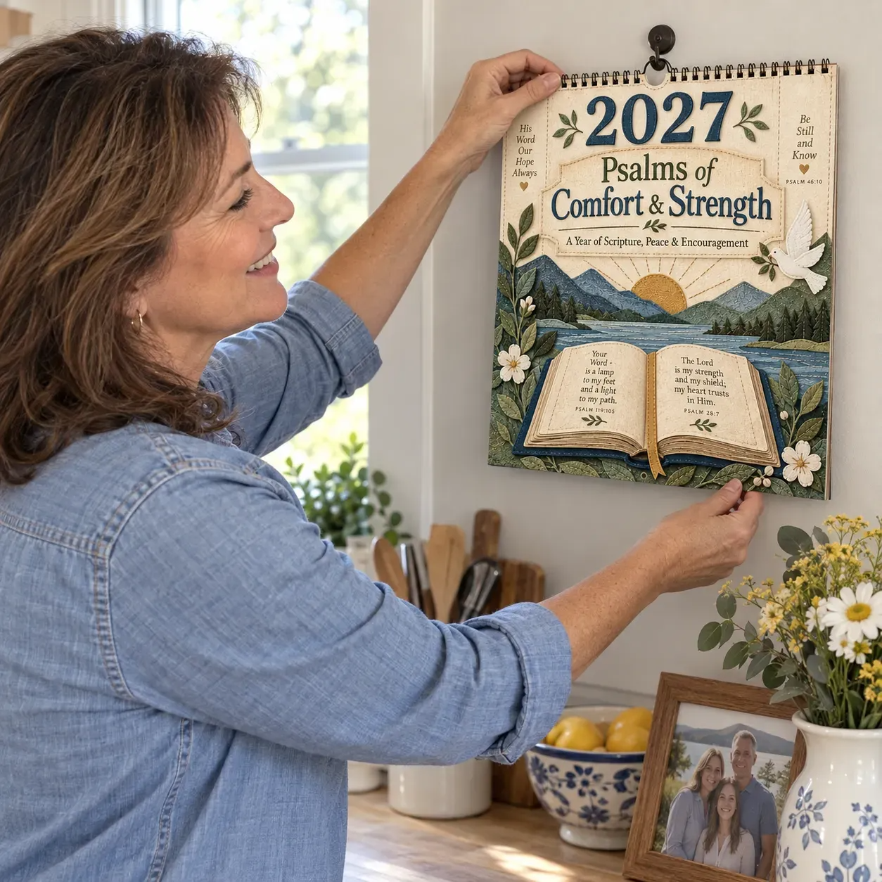 ✝️ 2027 Psalms Wall Calendar | Monthly Scripture & Christian Artwork-HandPrint