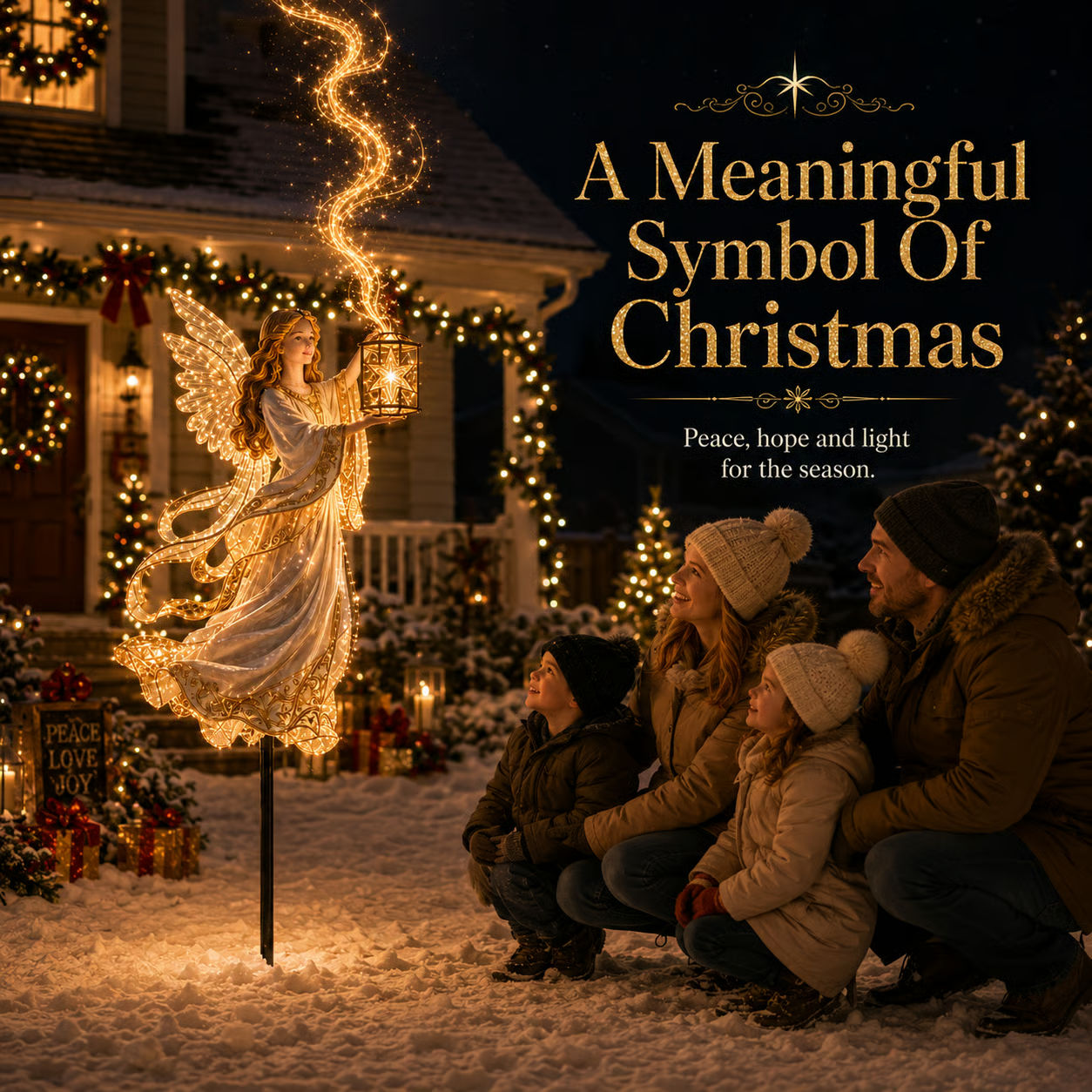 Light-Up Angel Lantern Starlight Christmas Yard Stake-HandPrint