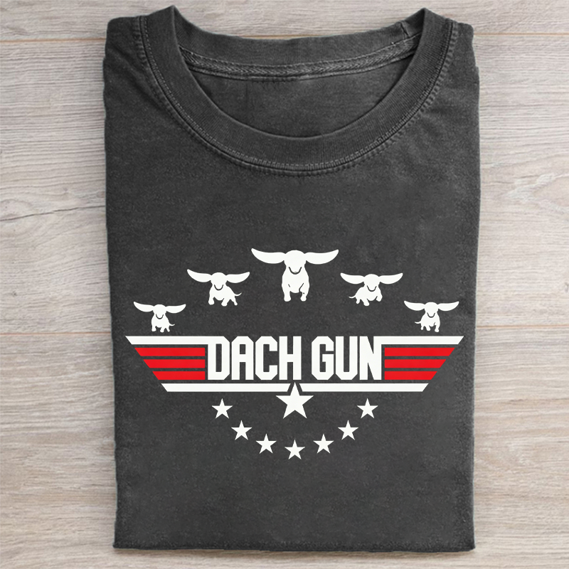 Dog Dachshund Top Dog Dach Gun T-shirt-NaturexCraft