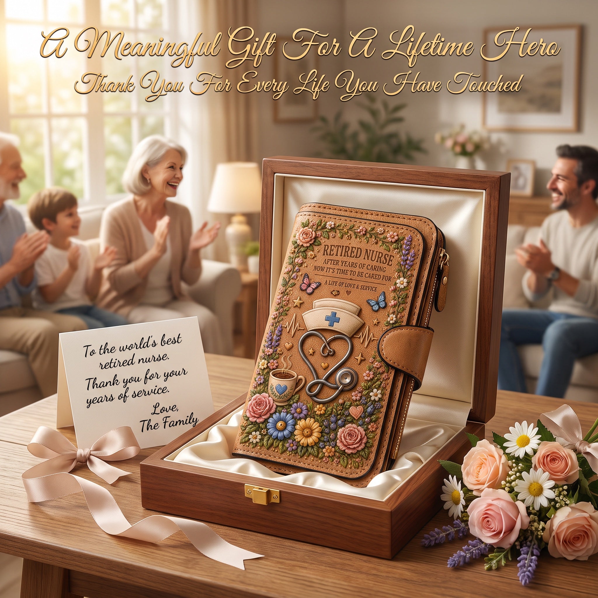 Retired Profession Wallet – In Honor of a Lifetime of Dedication and Care-HandPrint