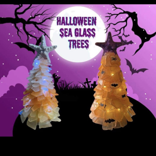 Spooky Sea Glass Halloween Tree-HandPrint