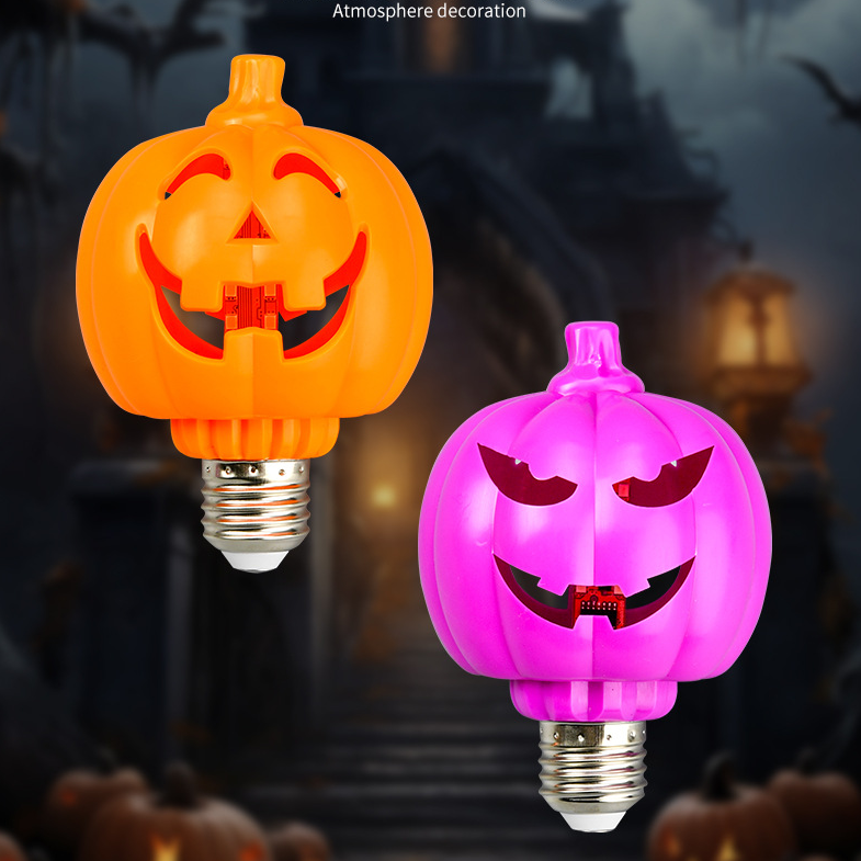 Halloween dynamic projection pumpkin bulb 2 pack-HandPrint