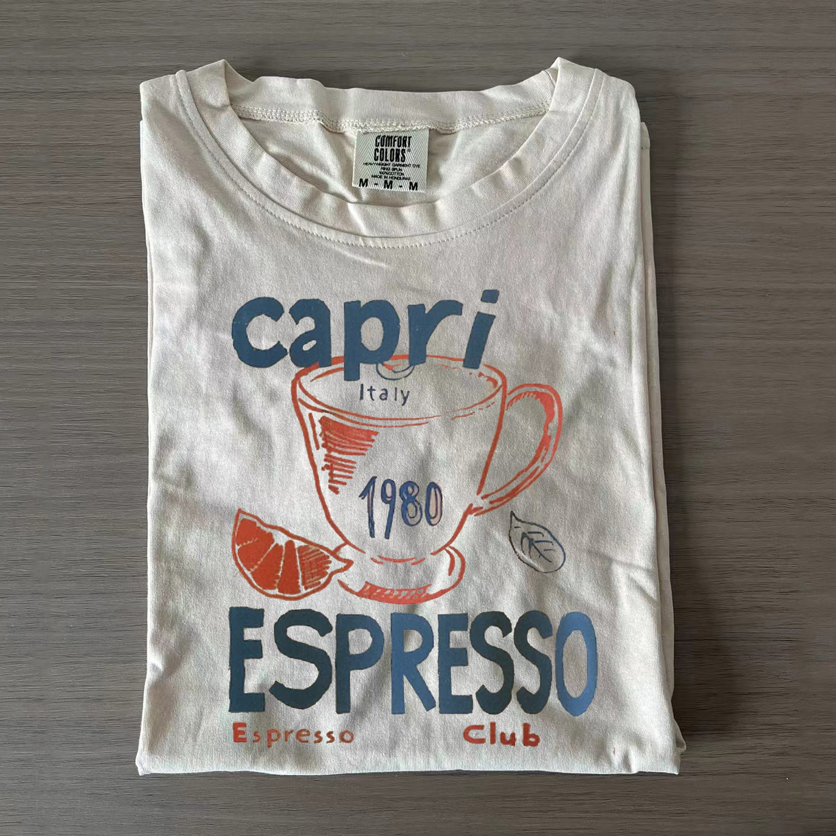 Capri Italy Espresso Club 1980 Graphic Tee-NaturexCraft