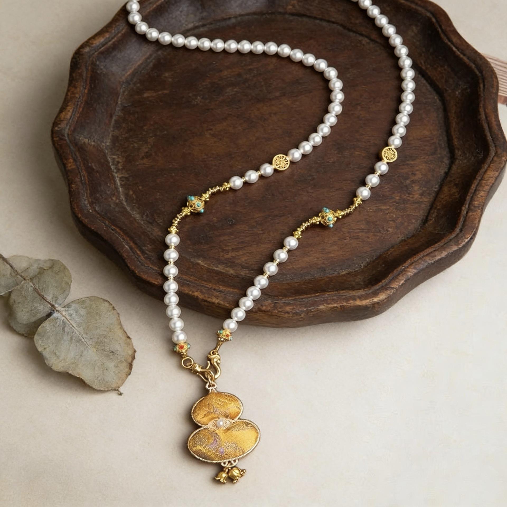 Yellow Woven Gourd Necklace