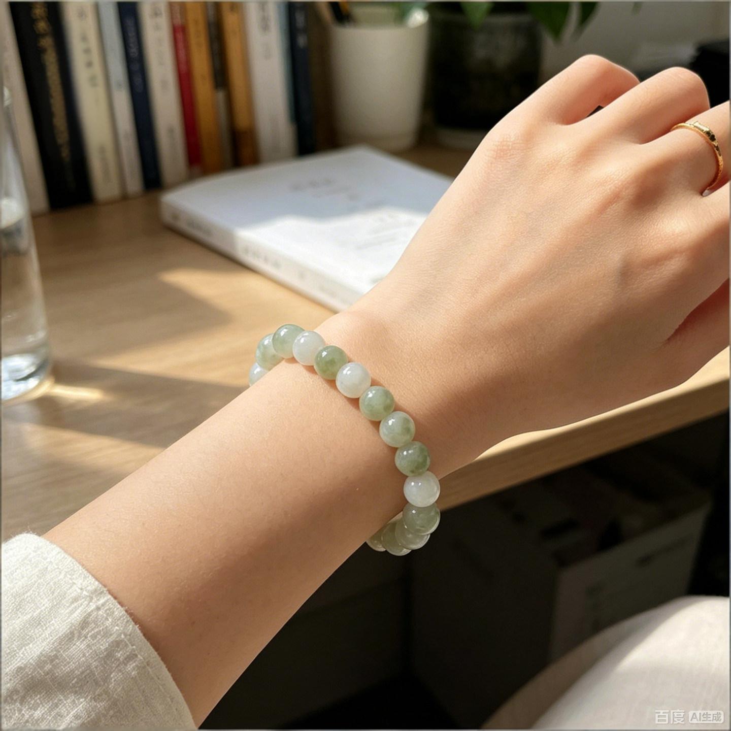 Natural Tianshan Jade Wood Element Boost Bracelet 