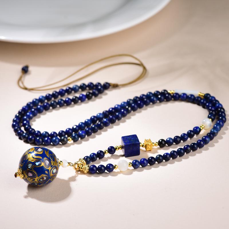 Lapis Lazuli Lacquer Bead Necklace