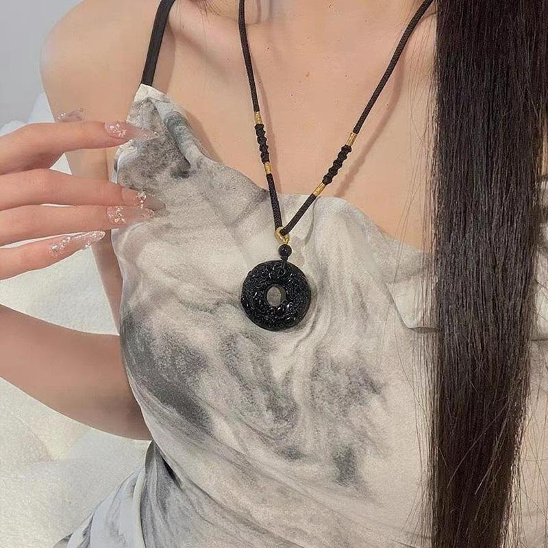 Obsidian Pixiu Safety Buckle Pendant