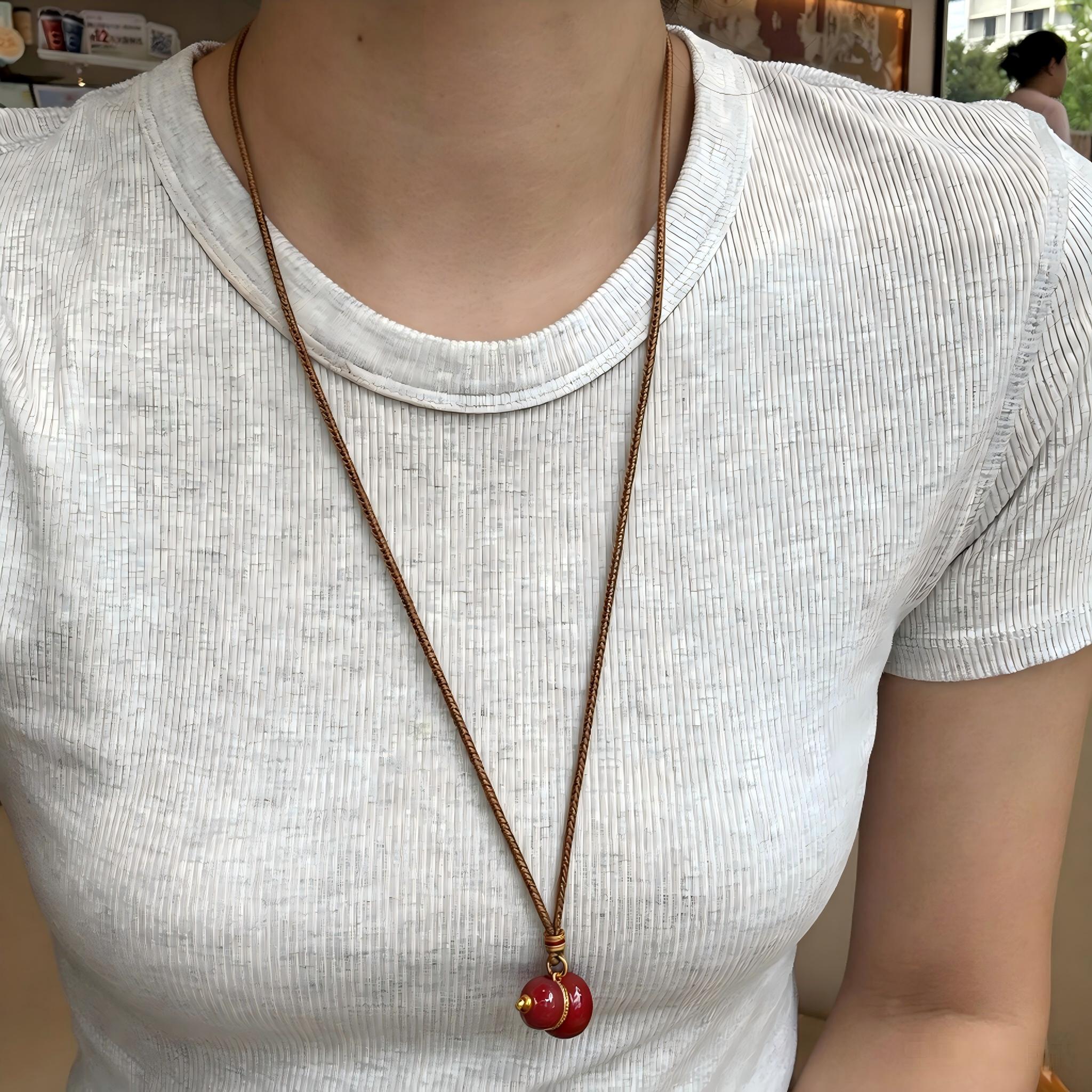 Chinese-style Red Gourd Pendant