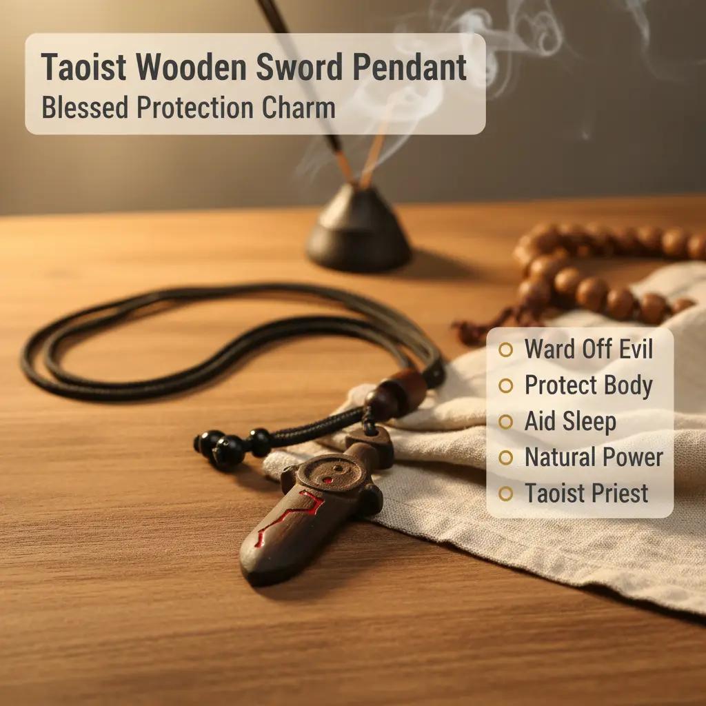 Lightning Strike Wooden Sword Pendant