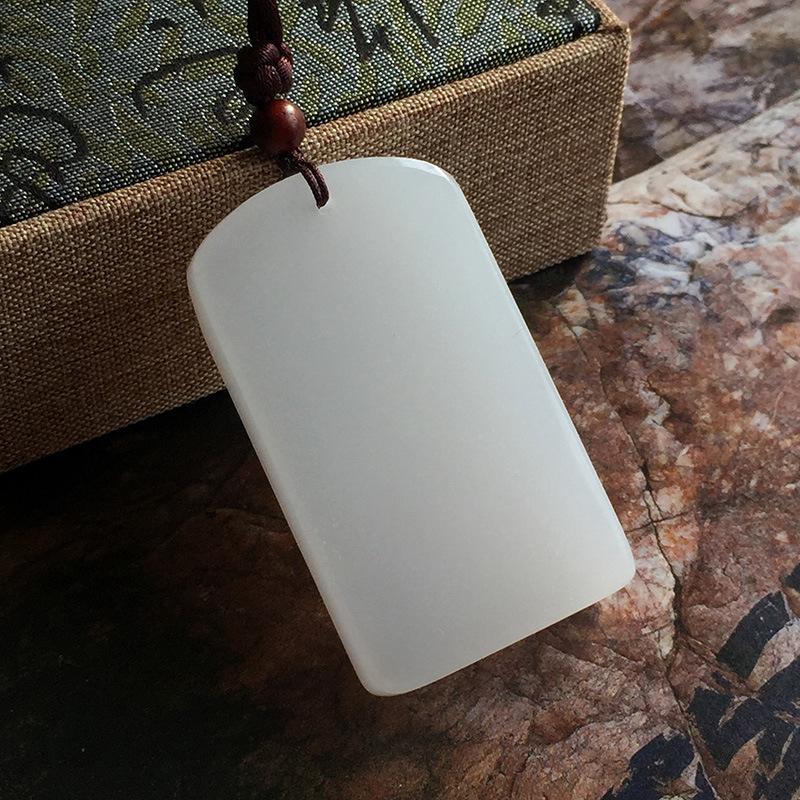 Mutton Fat White Afghan Jade Pendant Plaque