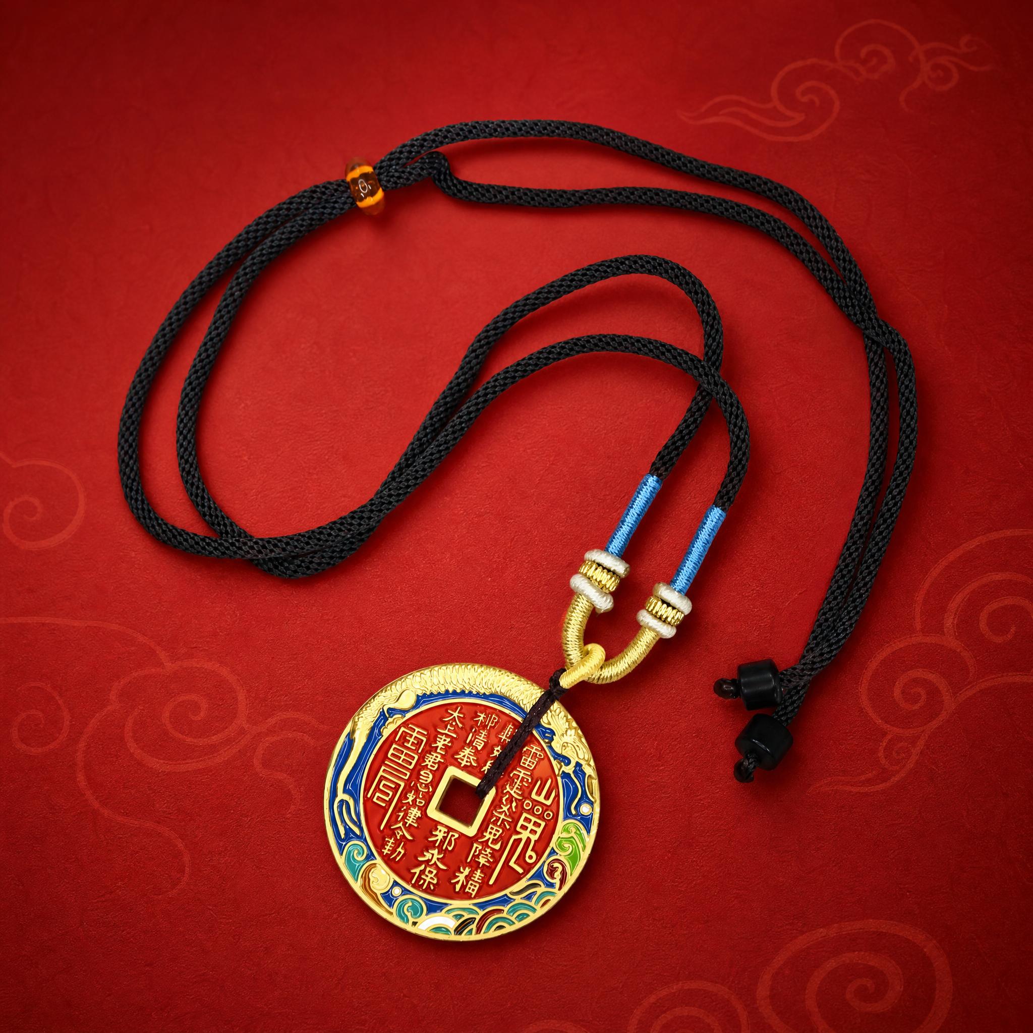 Dragon Soaring Across the Four Seas Mountain Spirit Flower Money Pendant 