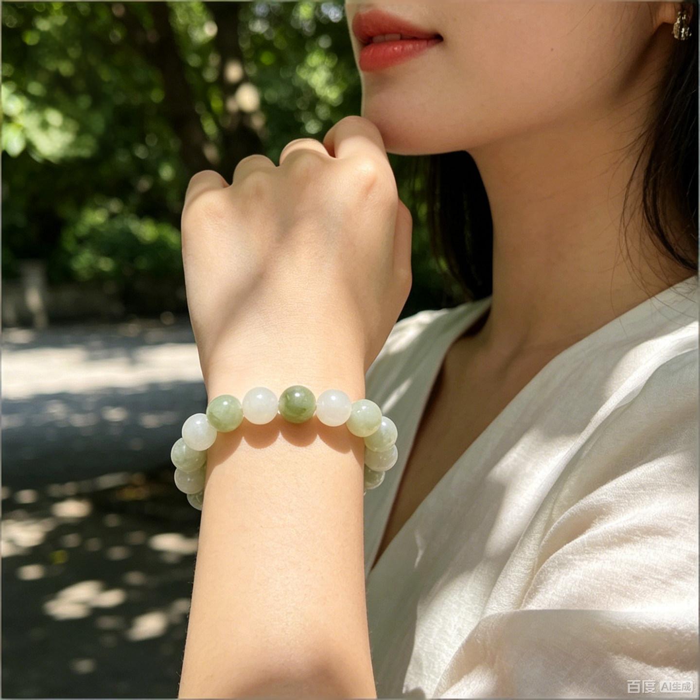 Natural Tianshan Jade Wood Element Boost Bracelet 