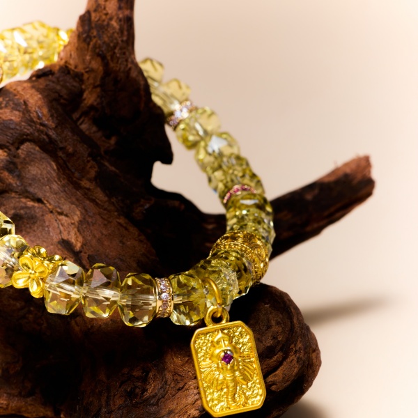 Natural Citrine Beaded Bracelet