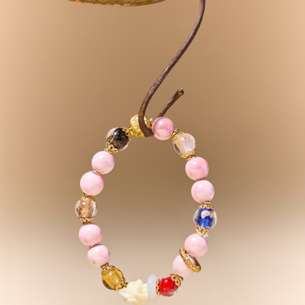 Fox pink porcelain incense ash bracelet