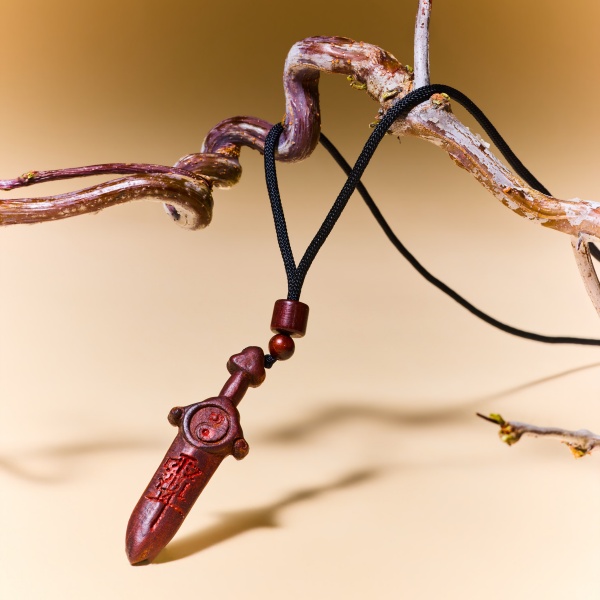 Lightning Strike Wooden Sword Pendant