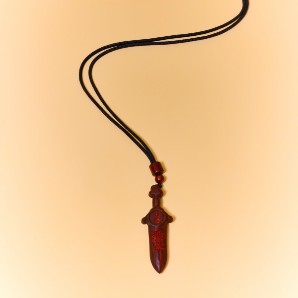 Lightning Strike Wooden Sword Pendant