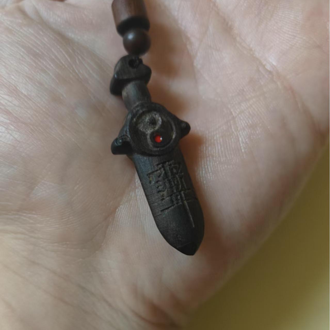 Lightning Strike Wooden Sword Pendant
