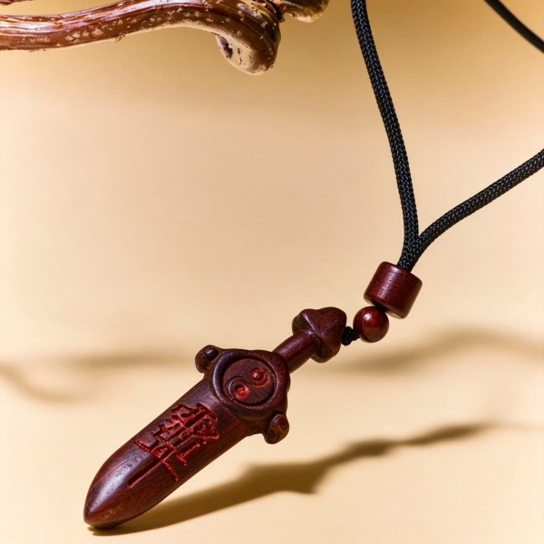 Lightning Strike Wooden Sword Pendant
