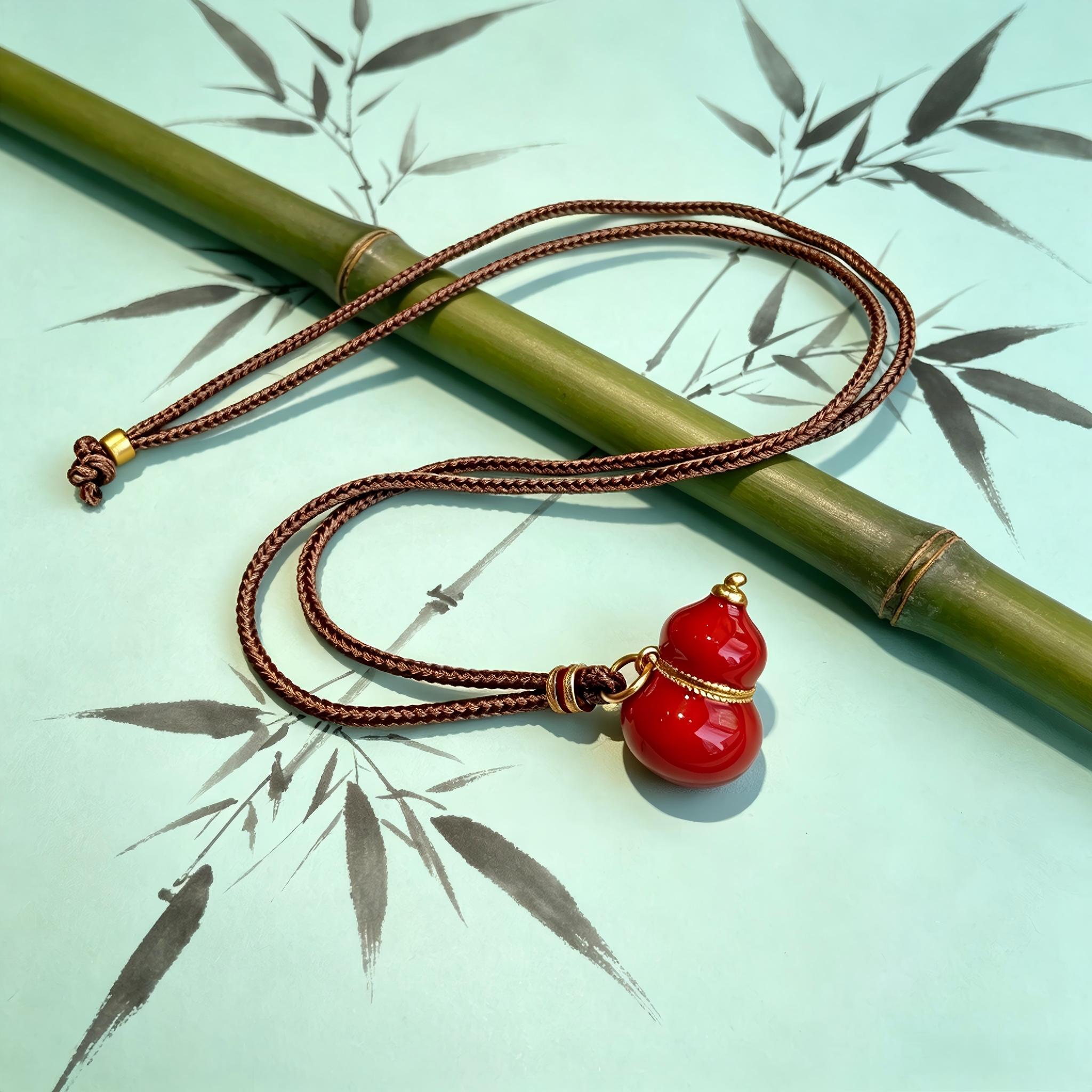 Chinese-style Red Gourd Pendant