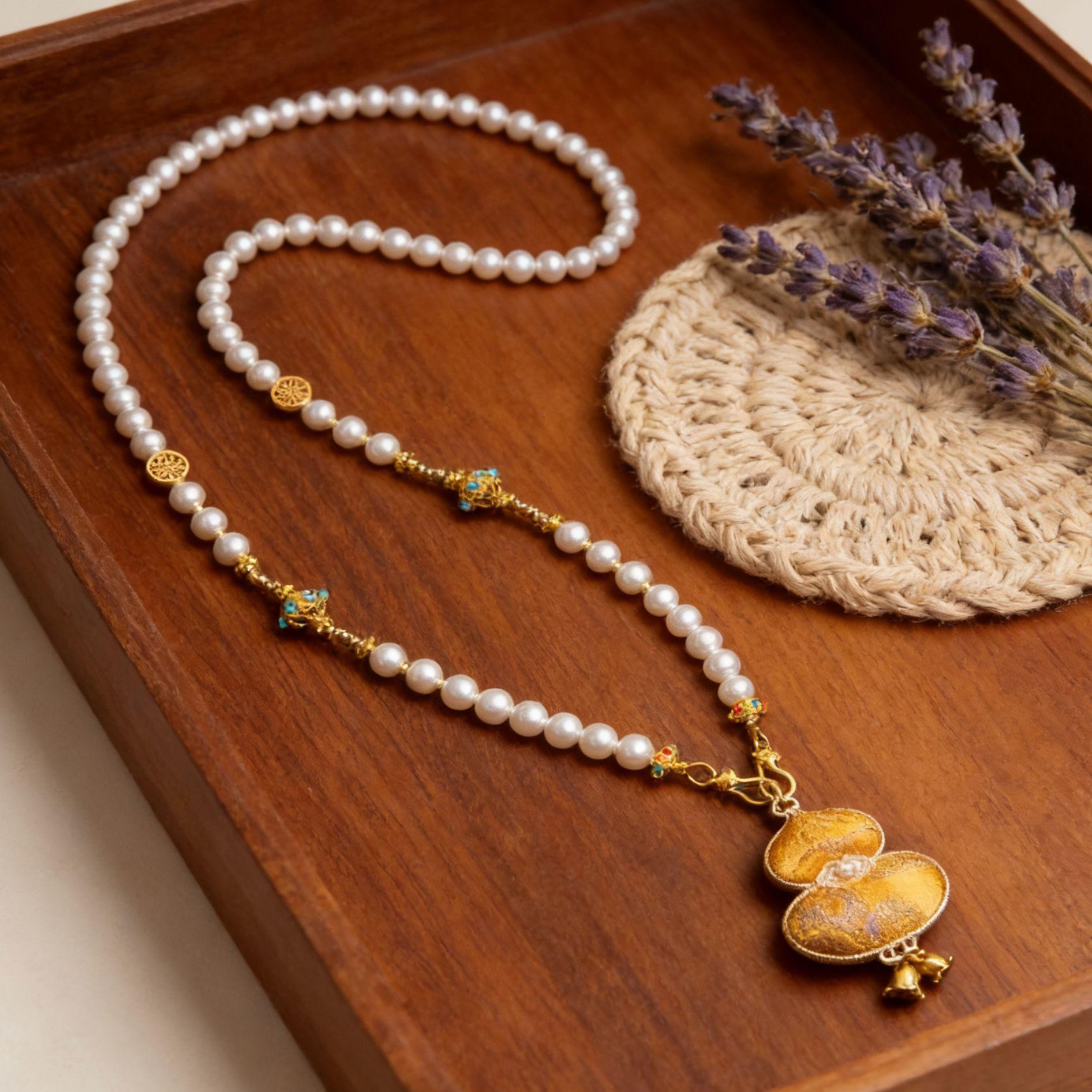 Yellow Woven Gourd Necklace
