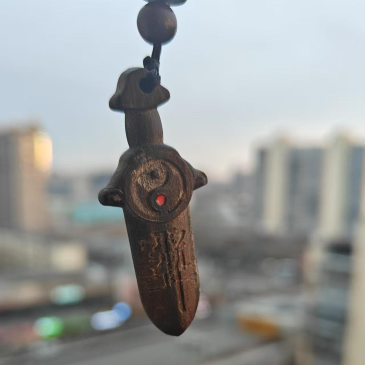 Lightning Strike Wooden Sword Pendant