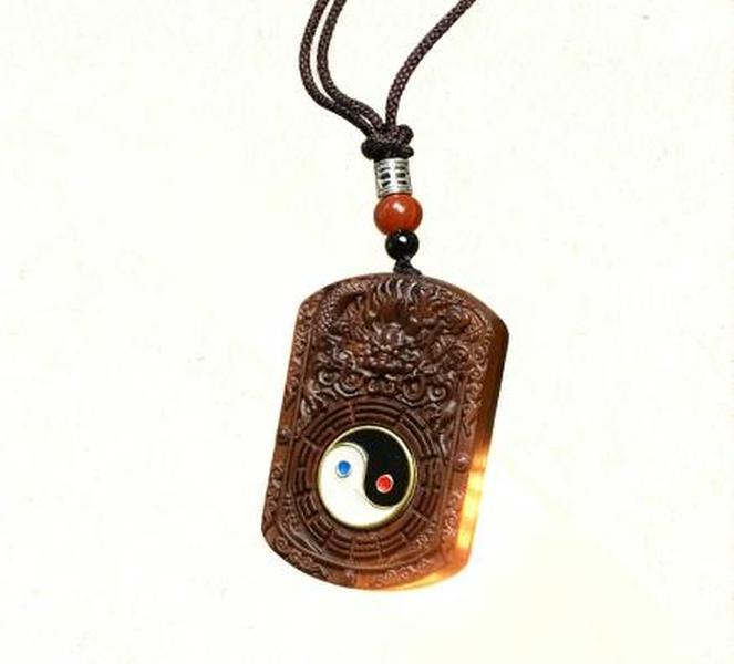 Unisex Hand-Carved Jujube Wood Pendant 