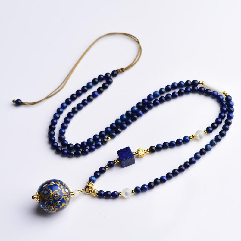 Lapis Lazuli Lacquer Bead Necklace