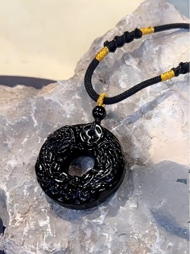 Obsidian Pixiu Safety Buckle Pendant
