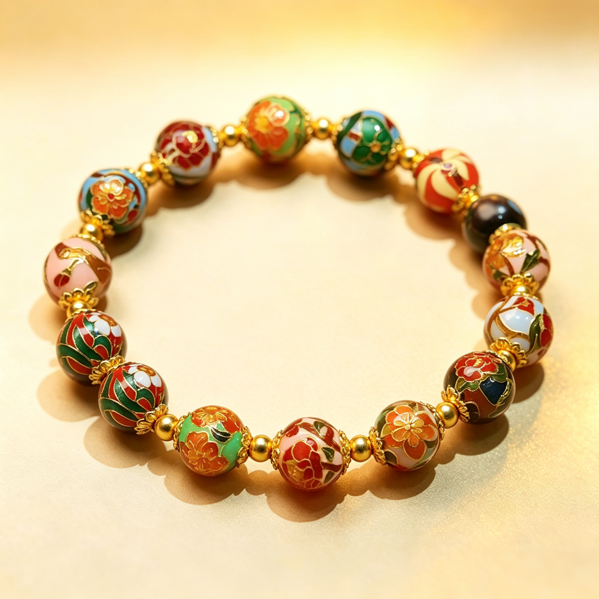 Twelve Months Flower Gods Cloisonné Bracelet