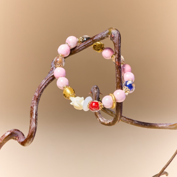 Fox pink porcelain incense ash bracelet