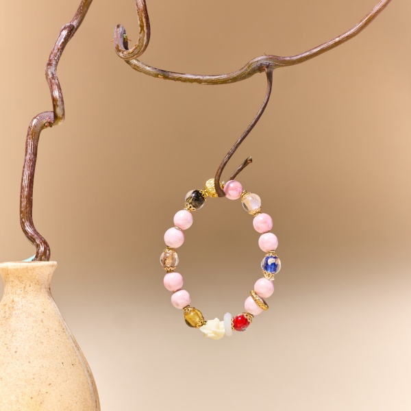Fox pink porcelain incense ash bracelet