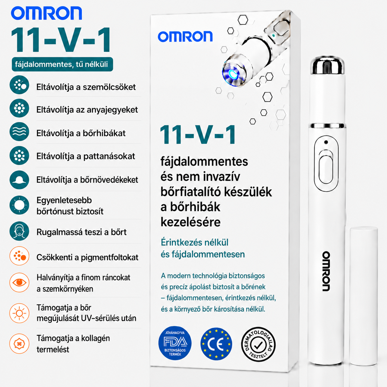 Omron™ többfunkciós anyajegyeltávolító toll az egész testre – a legújabb 2026-os modell. Fájdalommentes, nem invazív megoldás a bőrápoláshoz. Lehetővé teszi az anyajegyek gyors eltávolítását otthona kényelméből, hegesedés nélkül. Az USA-ban készült.