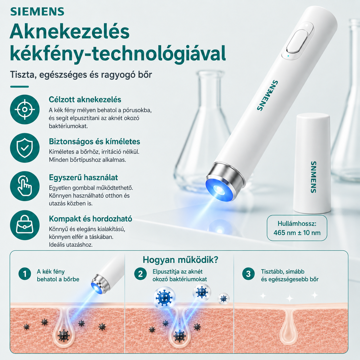 Siemens™ non-invazív lézeres toll anyajegyek és szemölcsök eltávolítására