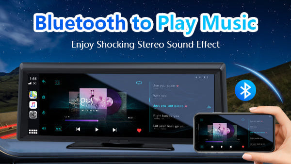 HIEHA aut&oacute;s kijelző zenelej&aacute;tsz&aacute;si fel&uuml;lettel &eacute;s Bluetooth-kapcsolattal