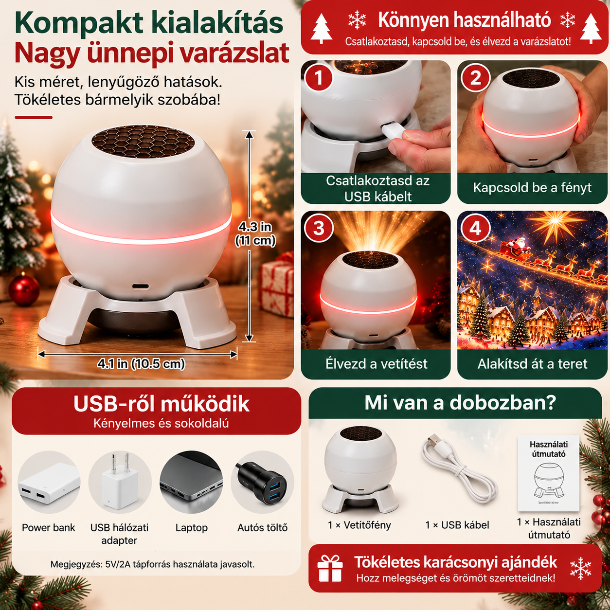 ⌛ Utolsó nap 49% megtakarításra – 🎅🎄 Karácsonyi varázsvetítő lámpa – Keltsd életre az ünnepi jeleneteket