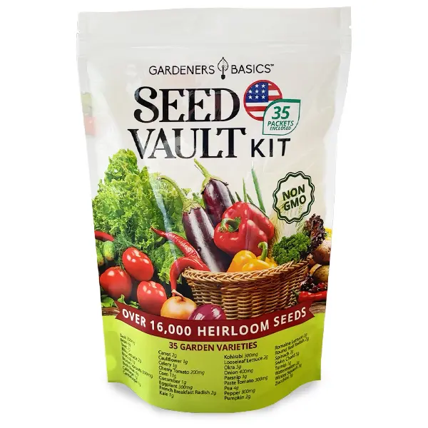 Gardeners Basics Seed Vault Kit &ndash; 35 z&ouml;lds&eacute;gfajta vetőmagjai egy tasakban