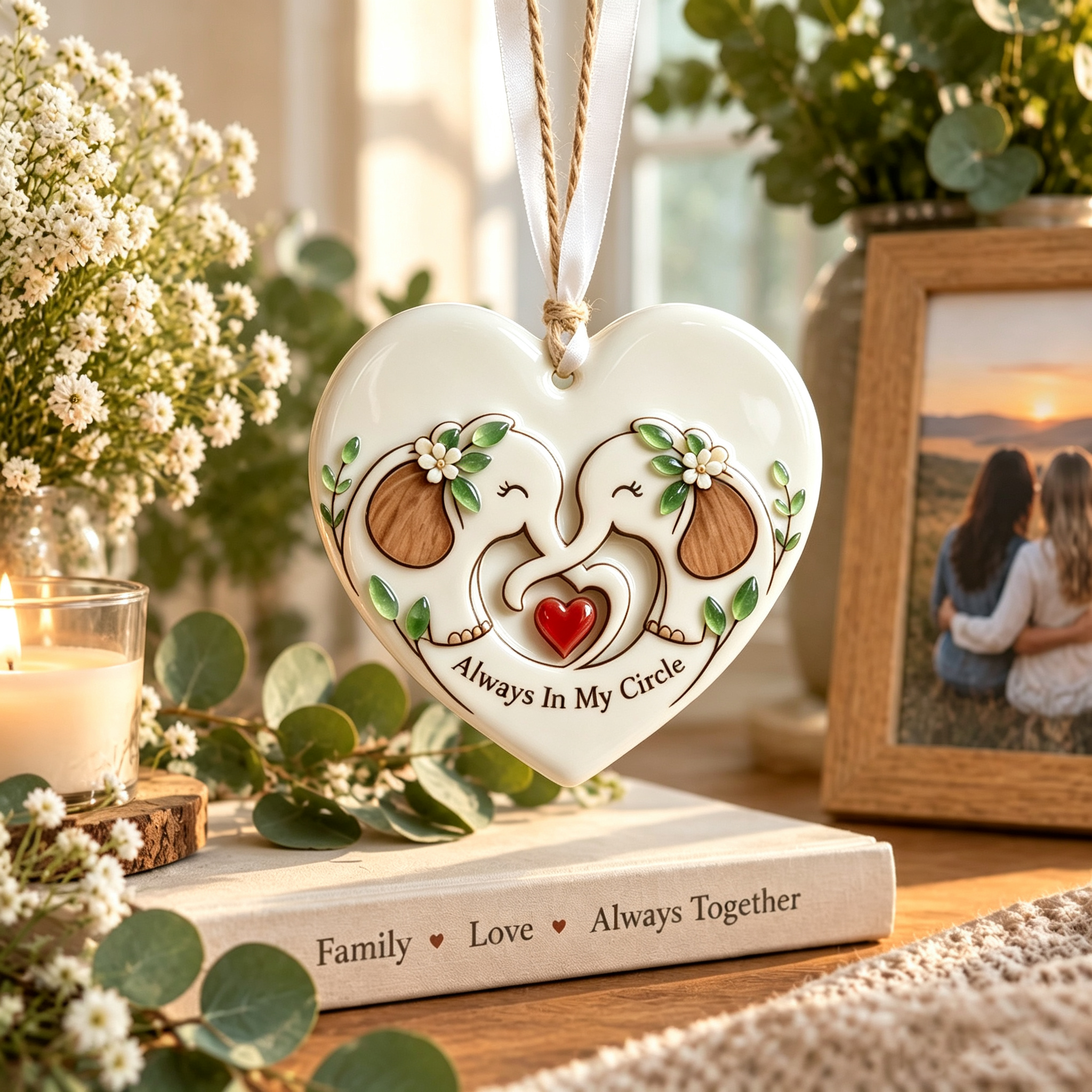 🐘 Sisterhood Elephant Friendship  Sea Glass Keepsake