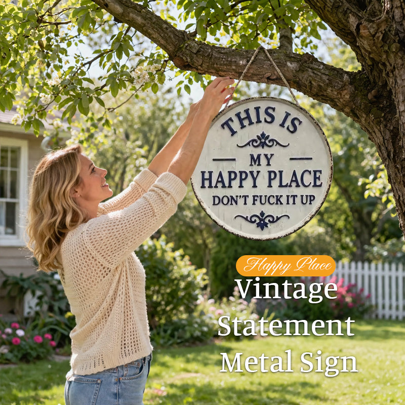âš¡Last Day 49% OFF-Welcome to My Happy Place Metal Wall Sign-Buy 2 Free shipping