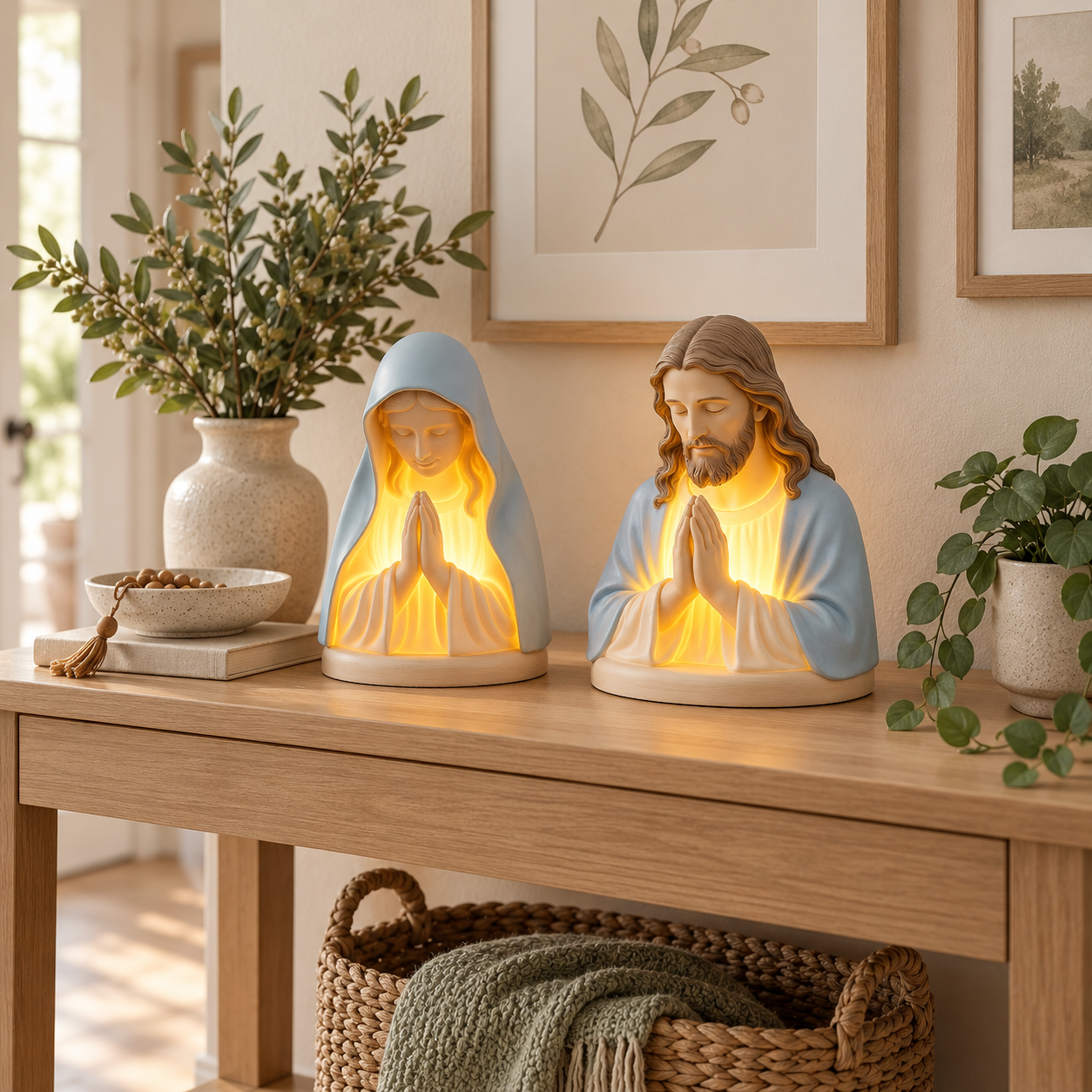 Handmade Resin Christian Prayer Night Light