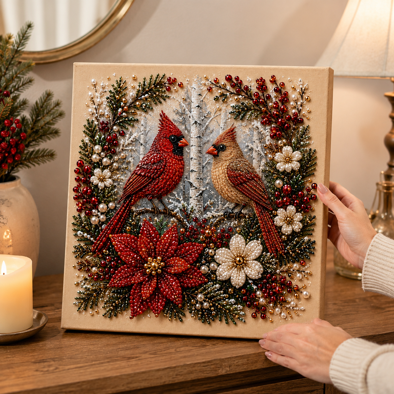 📈🔥2026 Top Picks🐦 Cardinal Winter Pearl Art DIY Kit