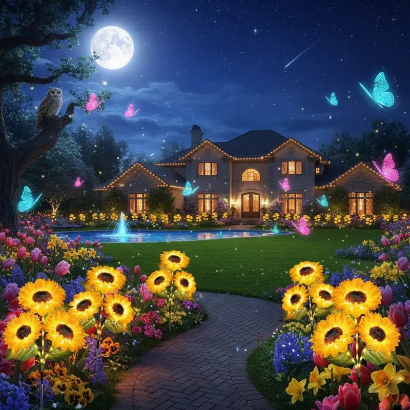 🌻 65K+ SOLD! 2026 UPGRADED Solar Sunflowers🌻Hyper-Realistic Petals, Stunning Shadow Projections & Dusk-to-Dawn Garden Mag