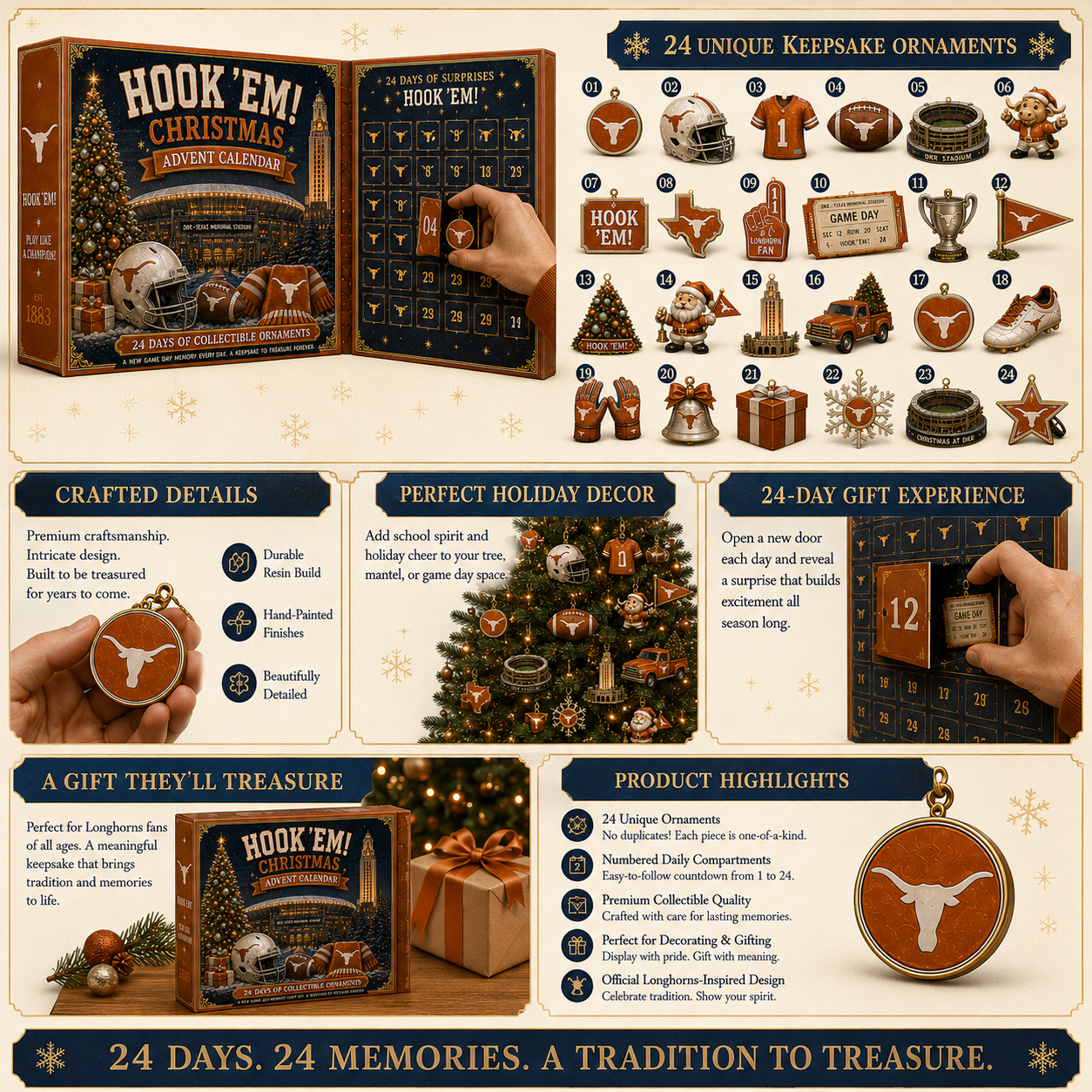 🎄 Hook ’Em! Football Christmas Advent Calendar