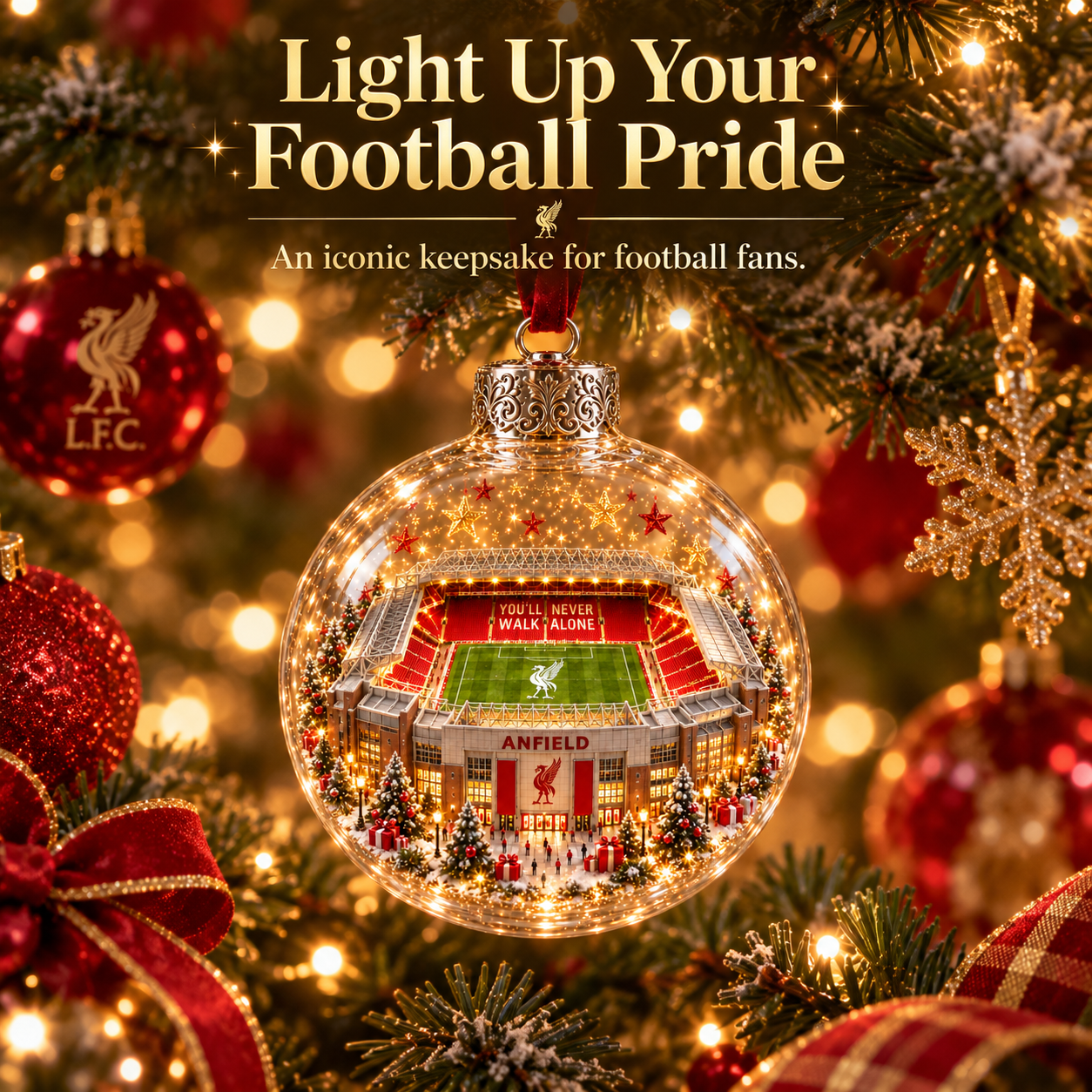⚽🎄 Bring the Stadium Home — Light-Up Football Stadium Christmas Ornament