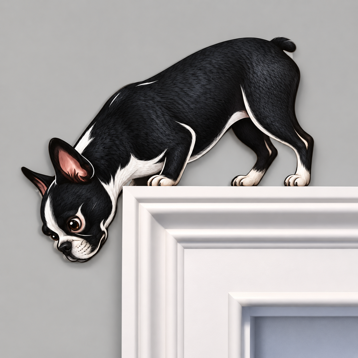 Wooden Boston Terrier Door Topper