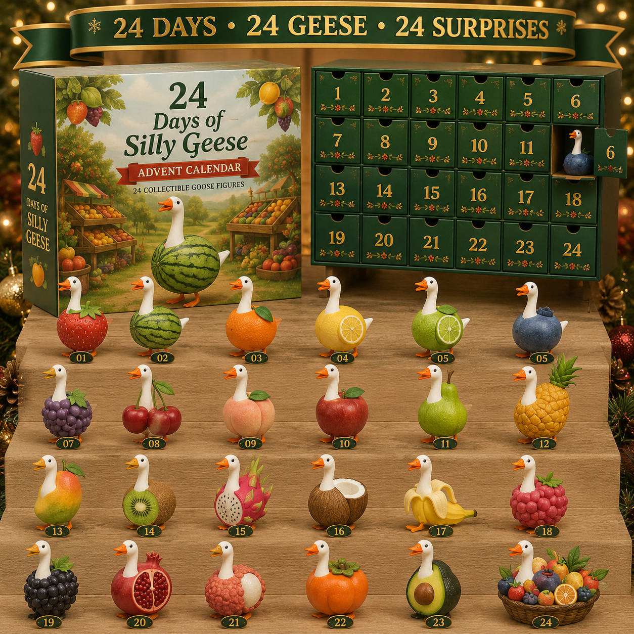 ⏳Only Today 49% Off 🔥24 Days of Fruity Animal Surprises Advent Calendar