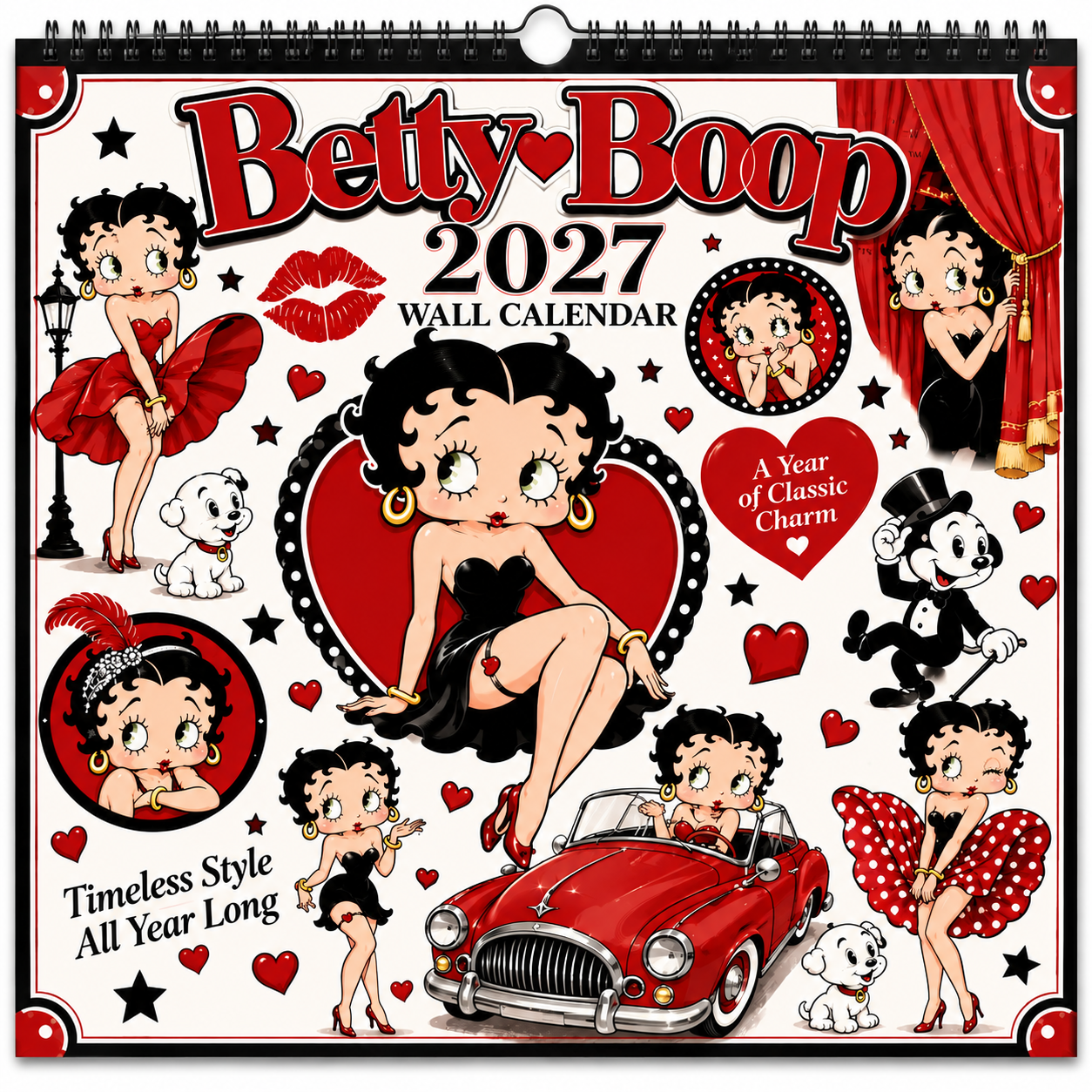 🎀 2027 Vintage Cartoon Wall Calendar
