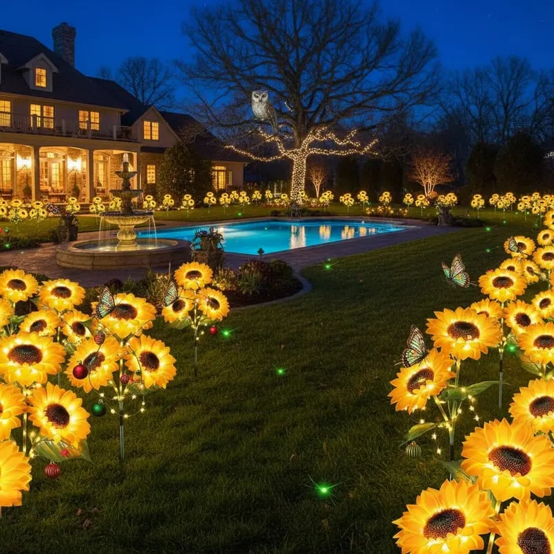 🌻 65K+ SOLD! 2026 UPGRADED Solar Sunflowers🌻Hyper-Realistic Petals, Stunning Shadow Projections & Dusk-to-Dawn Garden Mag